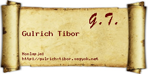 Gulrich Tibor névjegykártya